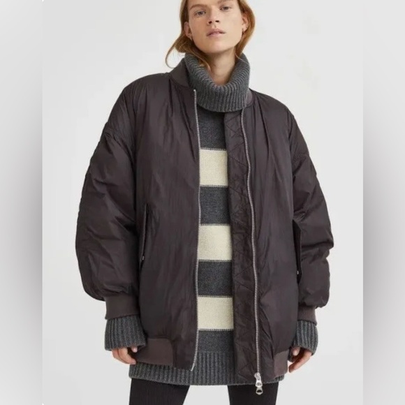 H&M Premium Down Bomber Jacket - Picture 1 of 7